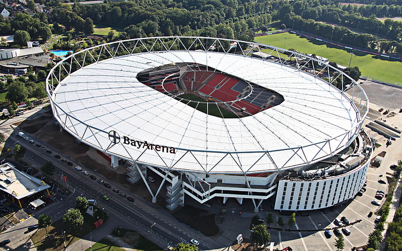 BayArena, football stadium, Bayer 04 Stadium, Sports Arena, Leverkusen, North Rhine-Westphalia, Germany, HD wallpaper