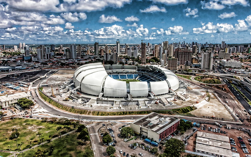 Arena das Dunas R, Dunes Arena, cityscapes, soccer, football stadium, aerial view, Natal, Brazil, America de Natal Stadium, brazilian stadiums, HD wallpaper