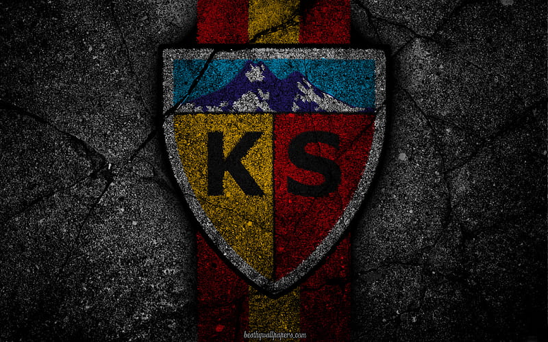 Kayserispor, logo, art, Super Lig, soccer, football club, grunge, Kayserispor FC, HD wallpaper