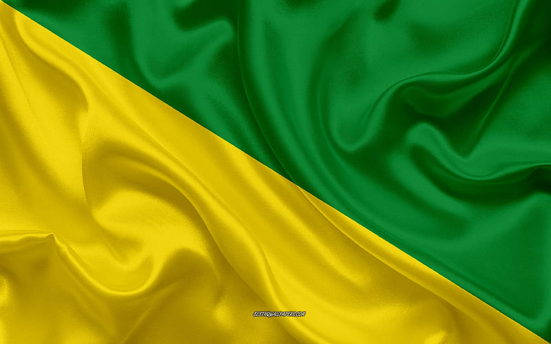 Flag of Buenaventura, , silk texture, Buenaventura, Colombian city, Buenaventura flag, Colombia, HD wallpaper