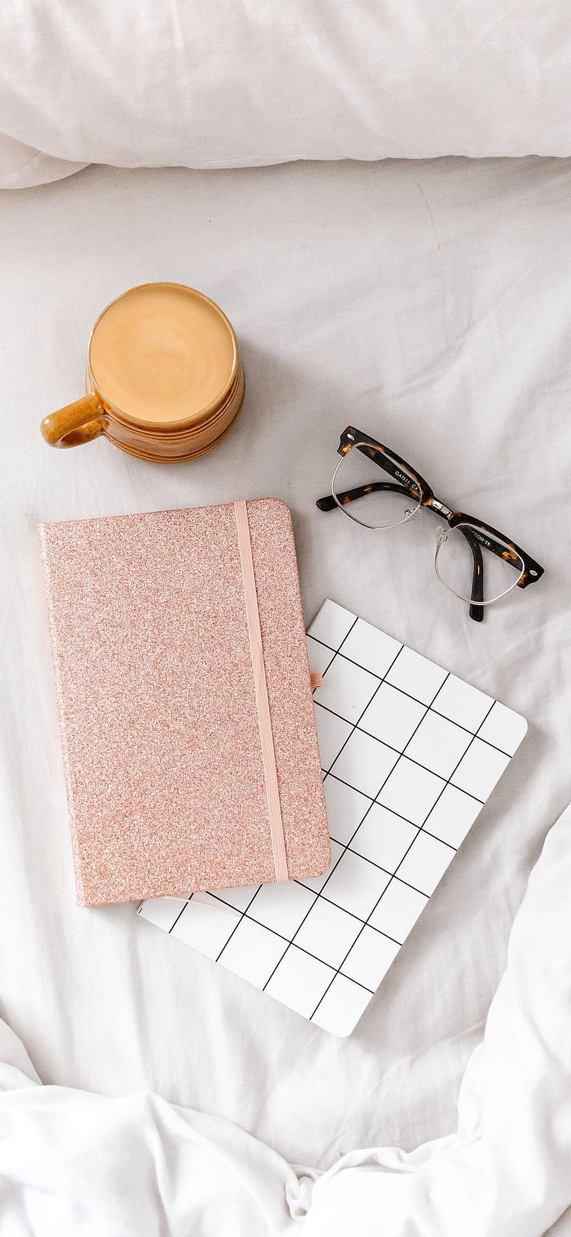Relaxing time, glasses, notepad, white, HD phone wallpaper