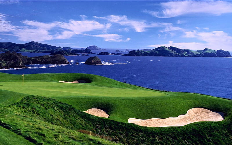 Golf Course by the Pacific Ocean, Ocean, Golf, Nature, Course, HD wallpaper  | Peakpx