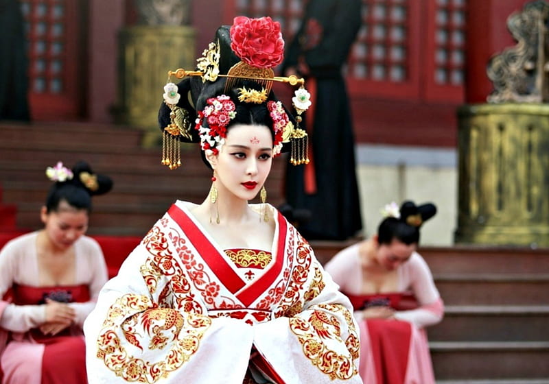 The Empress of China (2014-2015), red, fan bingbing, the empress of china, woman, girl, actress, tv series, asian, beauty, white, history, HD wallpaper