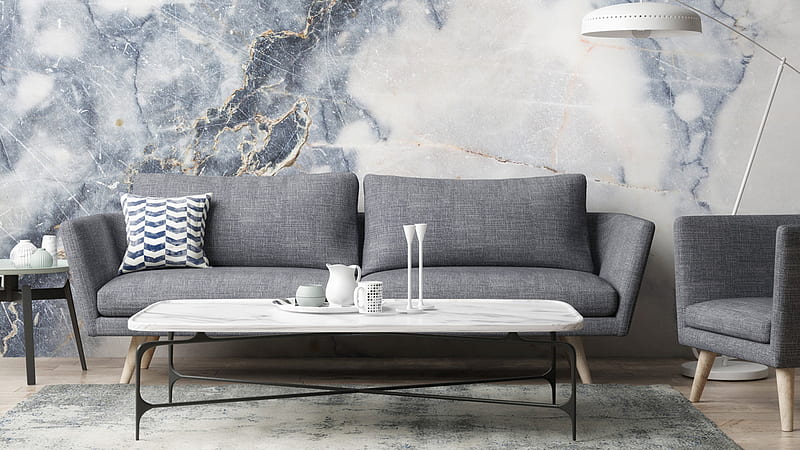 Ash Sofa In White Marble Background Marble, HD wallpaper