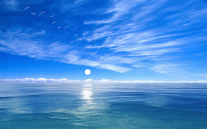 Deep Ocean Blue, nature, blue, deep, ocean, HD wallpaper