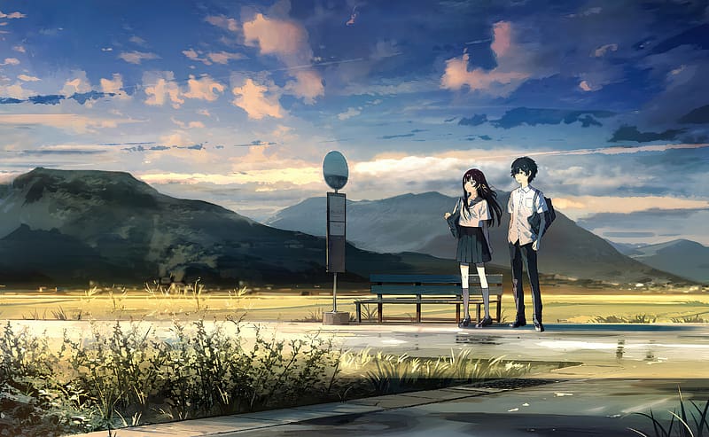 The Tunnel To Summer The Exit Of Goodbyes, the-tunnel-to-summer-the-exit-of-goodbyes, anime, anime-couple, anime-girl, anime-boy, artist, artwork, digital-art, HD wallpaper