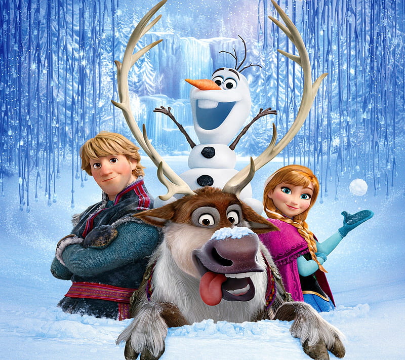 Frozen, Disney, animated, movie, Olaf, kristoff, snowman, Anna, snow, reindeer, sven, HD wallpaper