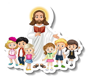 Jesus Children . Vectors, Stock & PSD, Cartoon Jesus, HD wallpaper | Peakpx