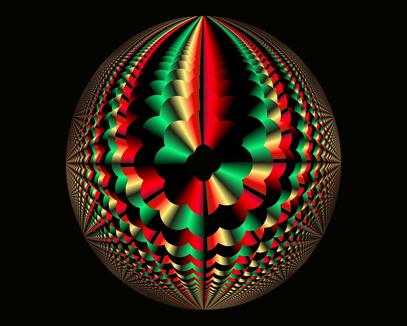 Christmas Ball Fractal, art, christmas, holiday, fractal, digital, HD wallpaper