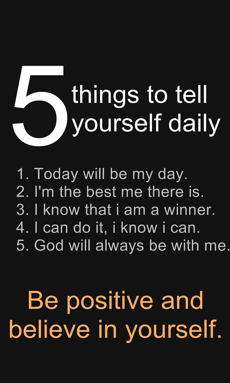 five things, believe, cool, daily, day, god, new, positive, winner, HD phone wallpaper