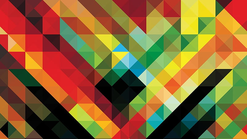 colorful triangles, low poly, geometry, Abstract, HD wallpaper
