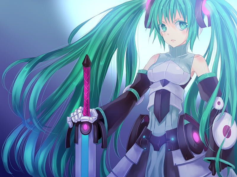 Hatsume miku, vocaloid, cute, blade, HD wallpaper | Peakpx