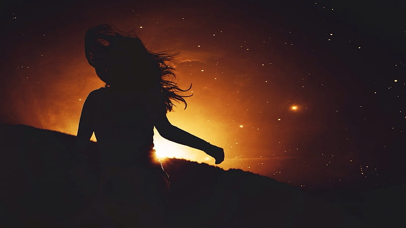 Blinded by the Light, stars, sun, moon, girl, dance, HD wallpaper | Peakpx