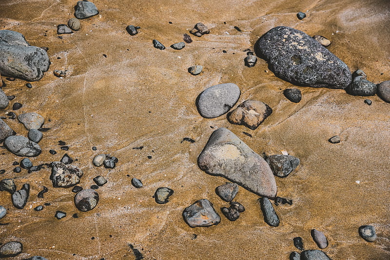 stones, pebbles, sand, beaches, HD wallpaper