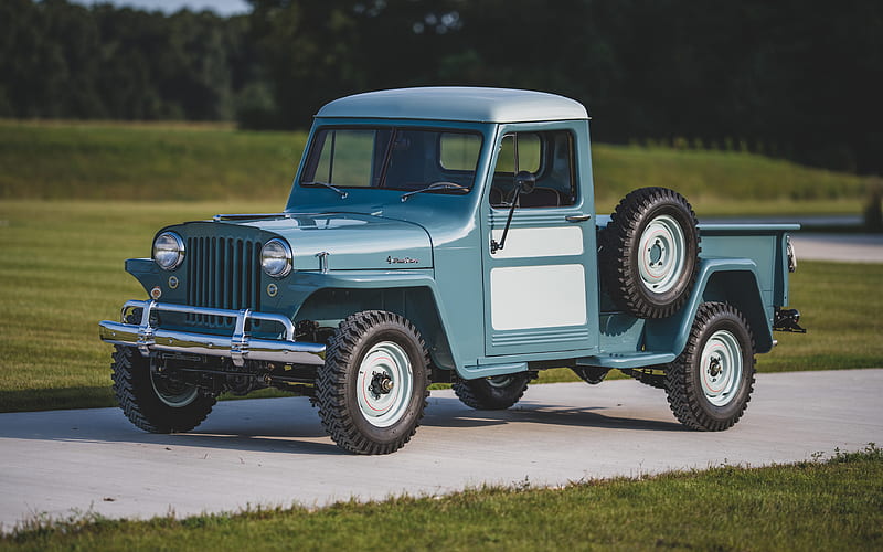 Willys Jeep Pickup Truck, retro cars, 1948 cars, american cars, Willys MB, Jeep, HD wallpaper