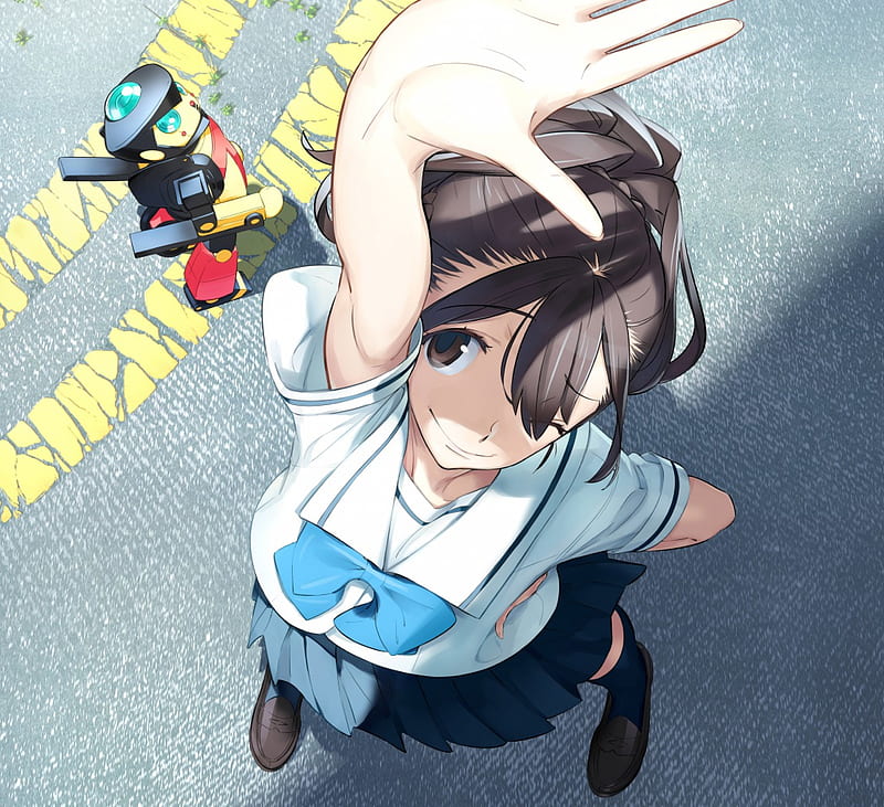 Aki-chan, senomiya akiho, female, manga, robot, robotic notes, girl, anime,  road, HD wallpaper | Peakpx