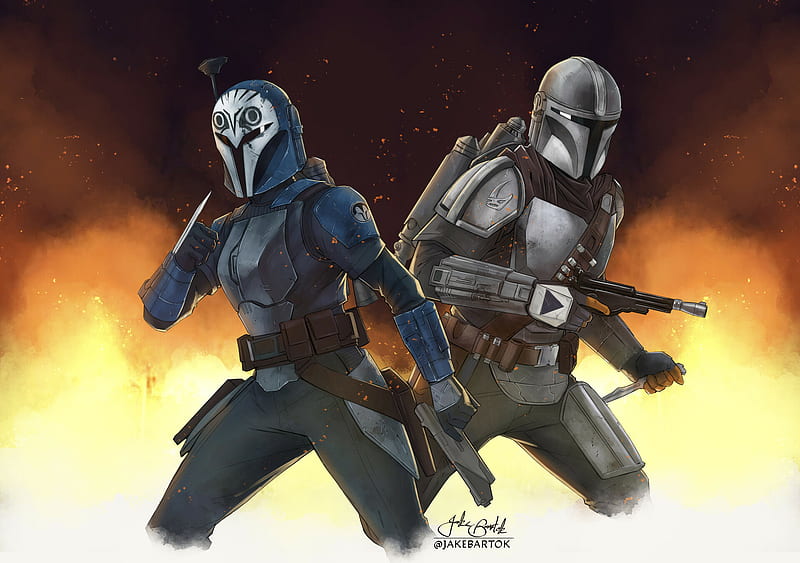 Bo-Katan Kryze and Din Djarin Star Wars, HD wallpaper