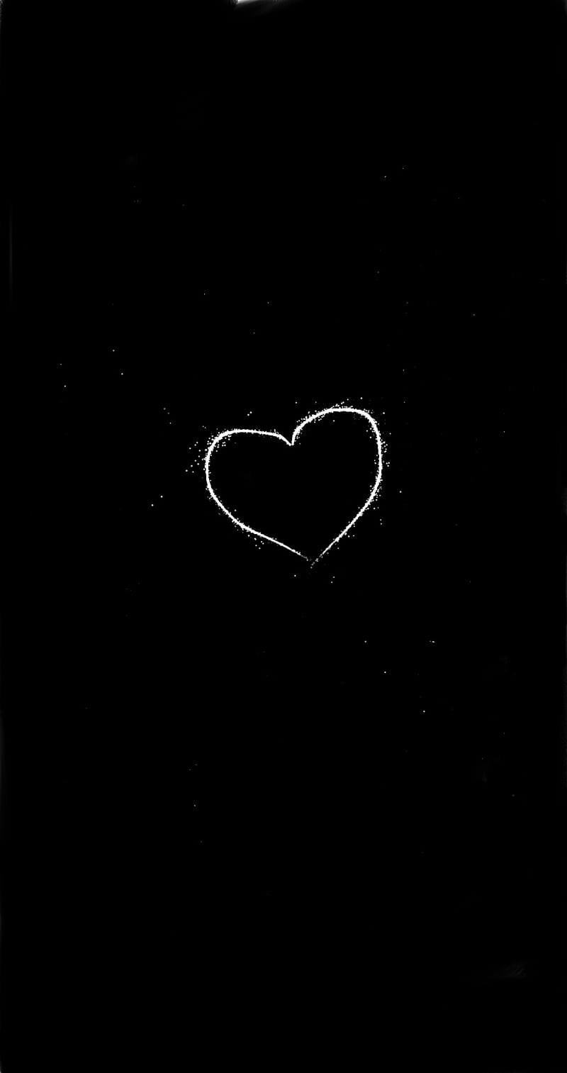Black with love, galaxy, smiles, apple, heart, HD phone wallpaper