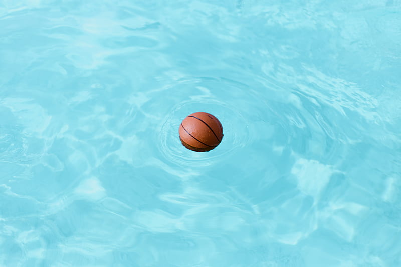 basketball, ball, water, wet, swim, HD wallpaper