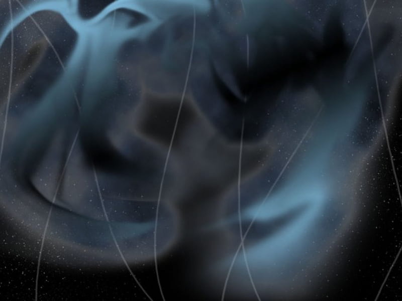 Smoke N' Space, stars, space, black, abstract, smoke, blue, HD wallpaper