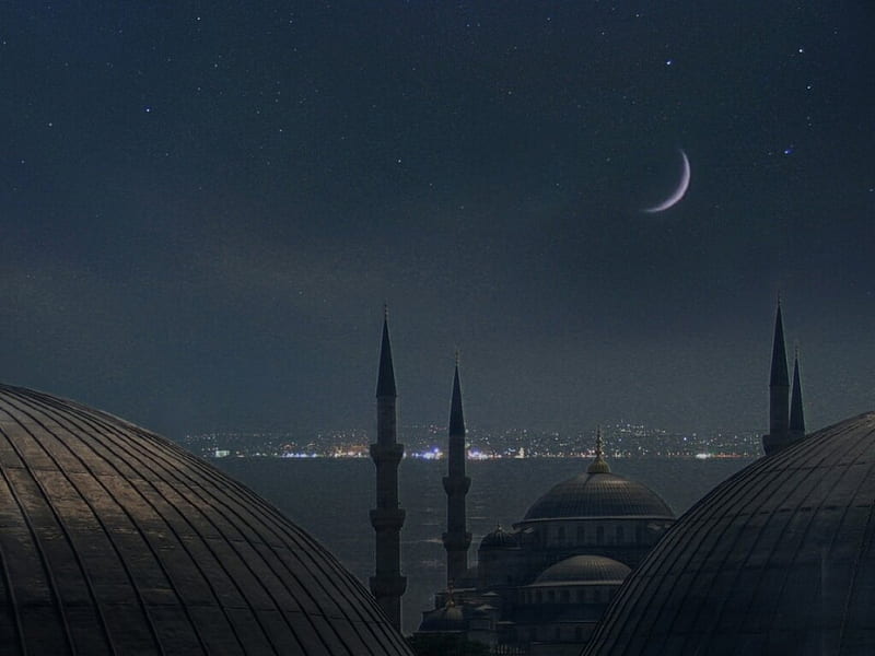 Ottoman cities by night are looks like scattering diamonds, scattering, cities, diamonds, ottoman, night, HD wallpaper