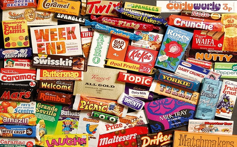 1970's Candy Selection, candy, amazing, sweets, chocolate, 1970, retro , retro, graphy, classic, vintage, HD wallpaper
