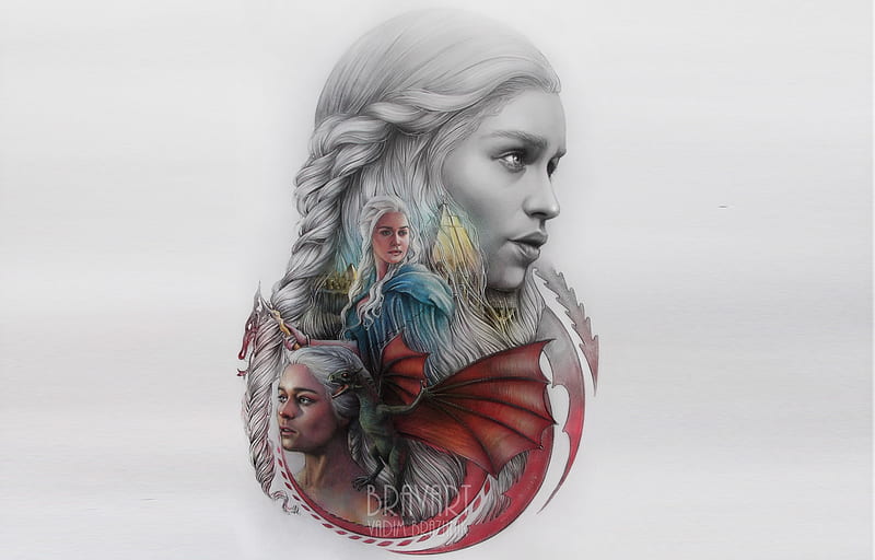 Game Of Thrones Emilia Clarke Artwork, game-of-thrones, artwork, tv-shows, HD wallpaper