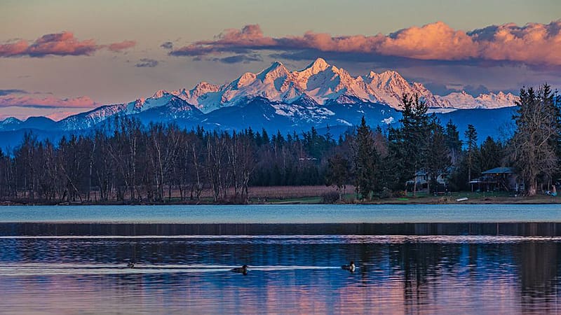 Whatcom County Washington, Washington, mountains, Pacific Northwest, usk, lake, sunset, sunrise, graphy, dusk, dawen, HD wallpaper