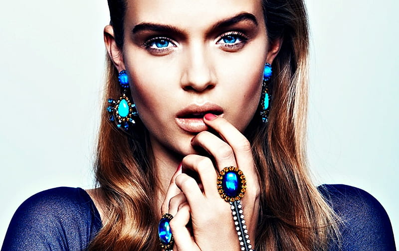 Josephine Skriver, girl, model, beauty, jewel, eyes, woman, blue, HD ...