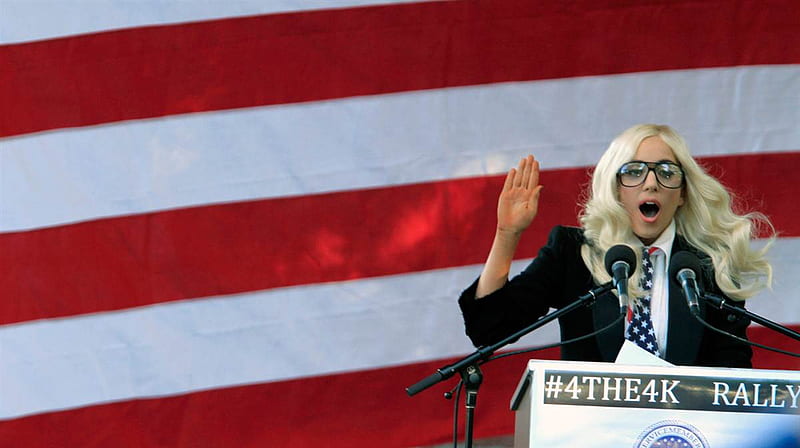 Lady Gaga for President, gaga, american, lsdy, flag, HD wallpaper
