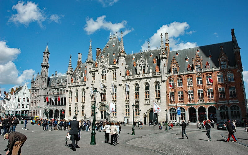 Bruges, Belgium, Bruges, street, Belgium, houses, HD wallpaper