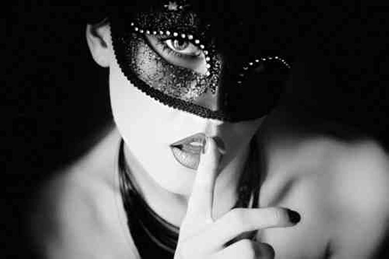 Face, black and white, lady, mask, HD wallpaper