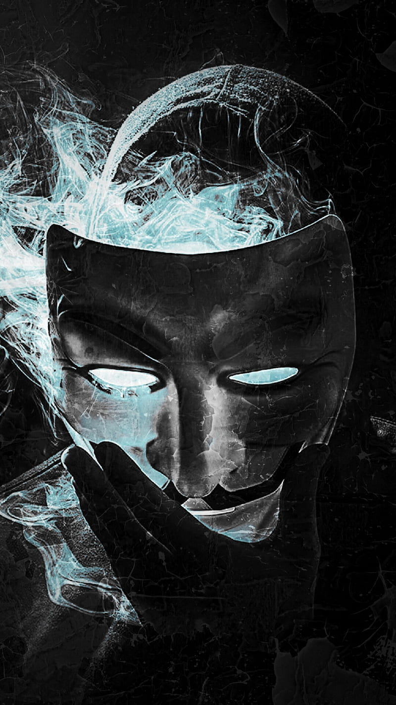 Hacker, anonym, anonymous, hackers, mask, smoke, vendetta, vendetta mask, HD phone wallpaper