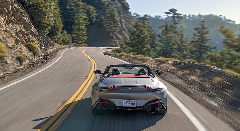 2021 Aston Martin Vantage Roadster (Color: Spirit Silver; US-Spec) - Rear , car, HD wallpaper 2021 Aston Martin Vantage Roadster (Color: Spirit Silver; US-Spec) - Rear , car, HD wallpaper