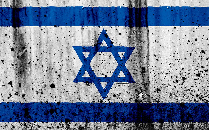 Israeli flag grunge, flag of Israel, Asia, Israel, national symbols, Israel national flag, HD wallpaper