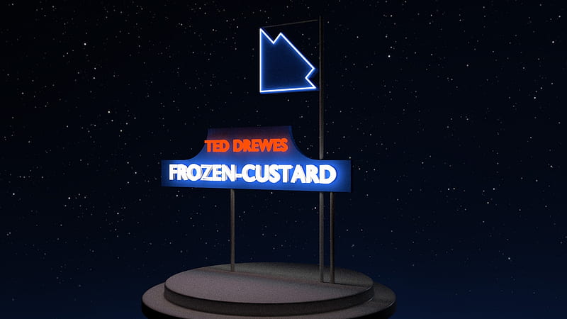 Ted Drewes Frozen-Custard Neon Sign, rt66, sfrederick2, 3d, neon sign, cg, neon, HD wallpaper