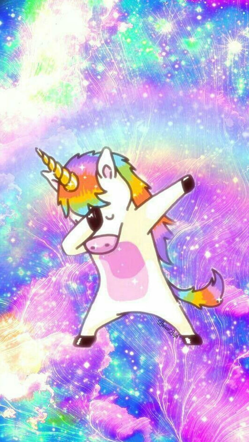 Dab unicorn, bright, colour, colourful, dance, dancing unicorn, HD phone wallpaper