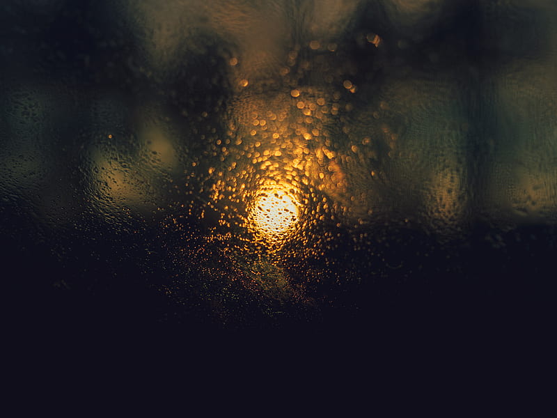 blur, light, bokeh, drops, wet, glass, HD wallpaper
