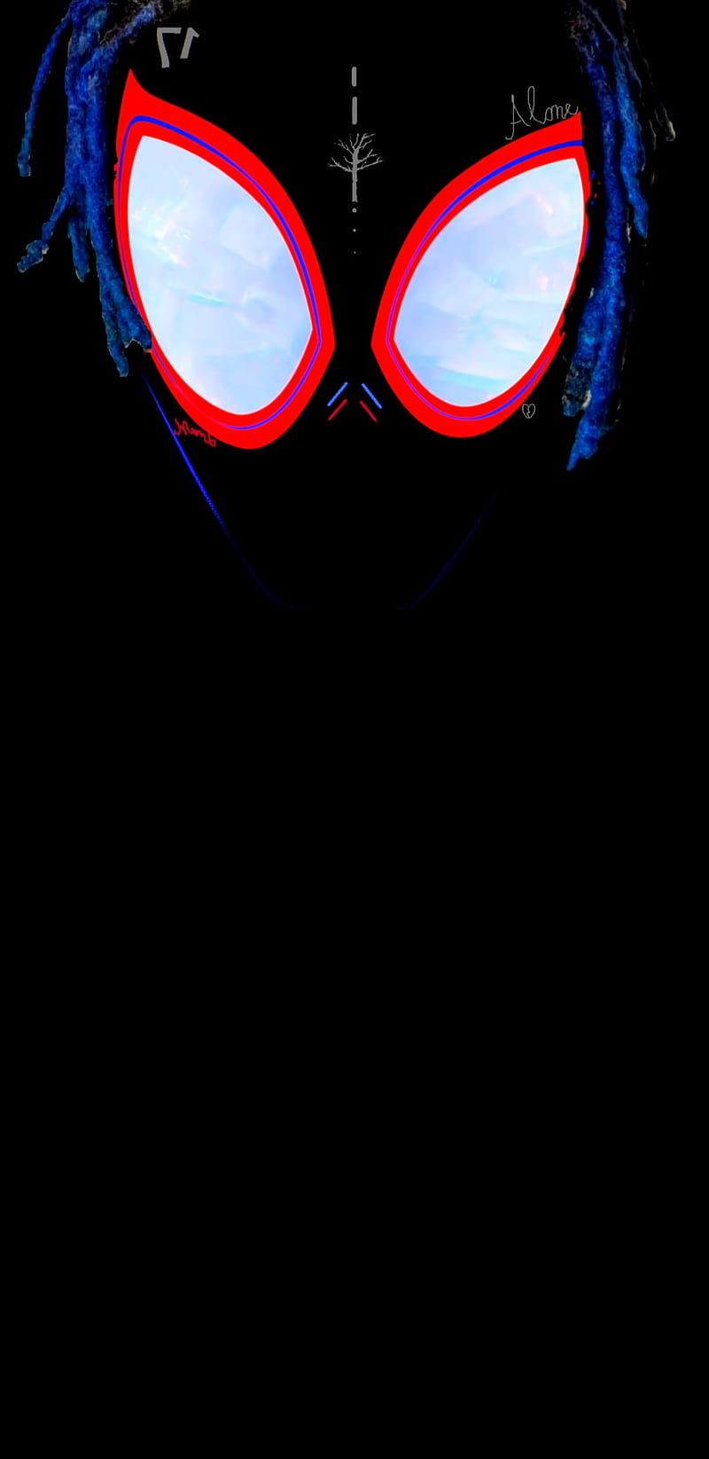 X*XVerse, black, black and red, blue and black, movie, red and blue, spider man, spiderman, spiderverse, HD phone wallpaper