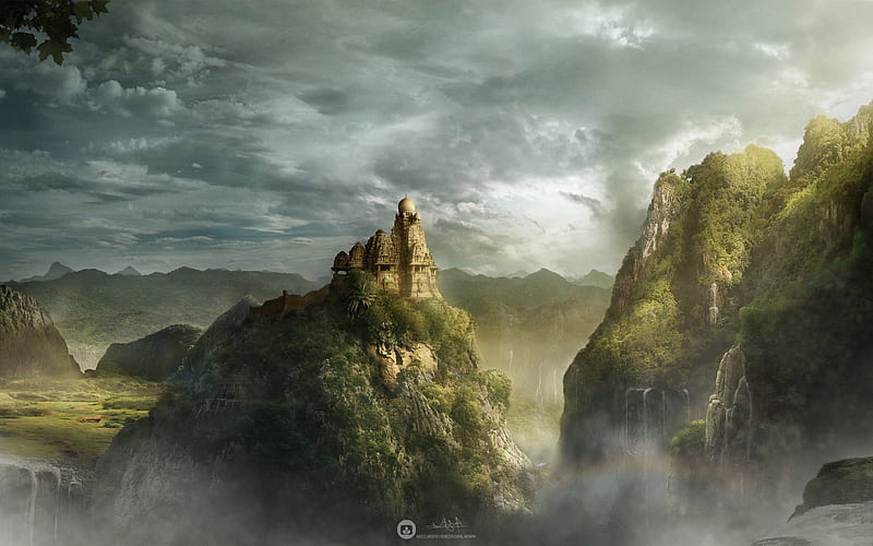 Mountain Kingdom, mountain, creative, graphics, HD wallpaper