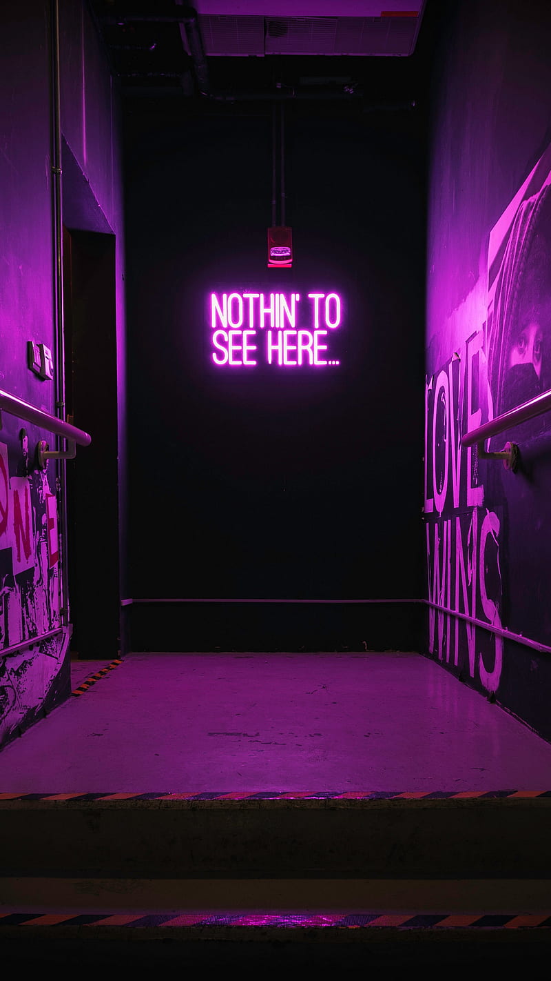 Nothing to See Here backlight purple wall inscription neon nothing to  see here HD phone wallpaper  Peakpx
