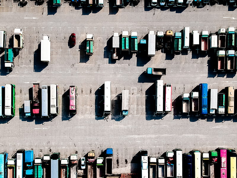aerial of parking lot during daytime, HD wallpaper
