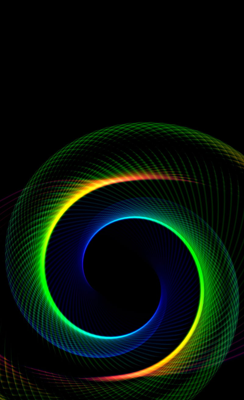 spiral, fractal, colors, abstract, rainbows, colours, endless, HD phone wallpaper