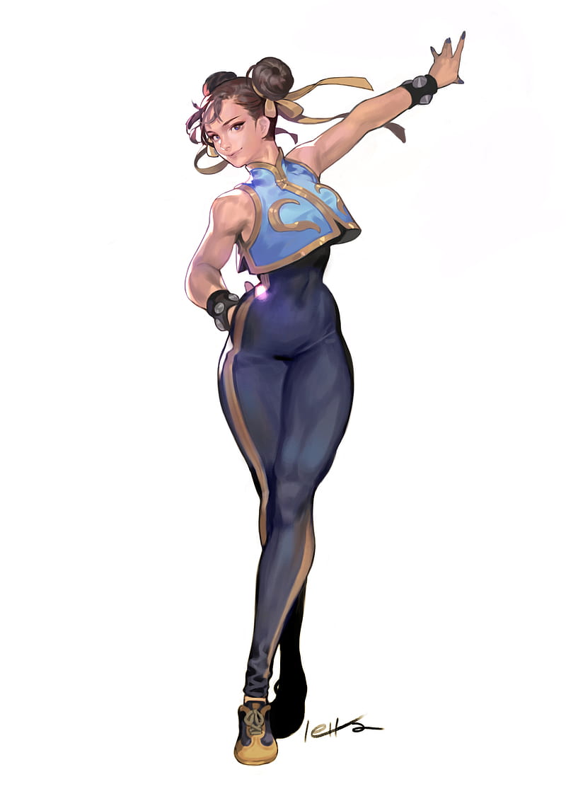 chun li, Street Fighter, Video Game Warriors, video game girls, video game art, video games, simple background, ArtStation, Letta, HD phone wallpaper