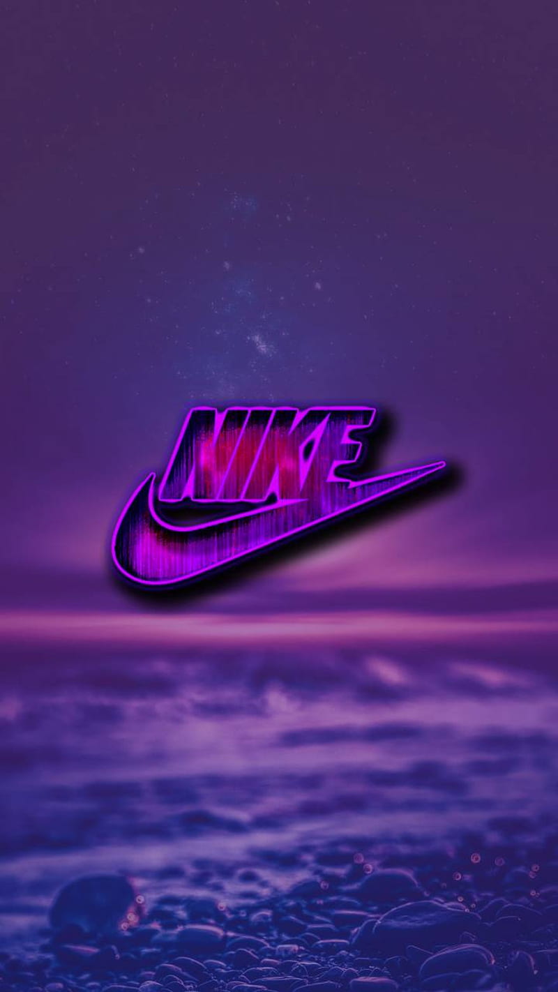 HD wallpaper Nike Logo Purple Black Background  Wallpaper Flare