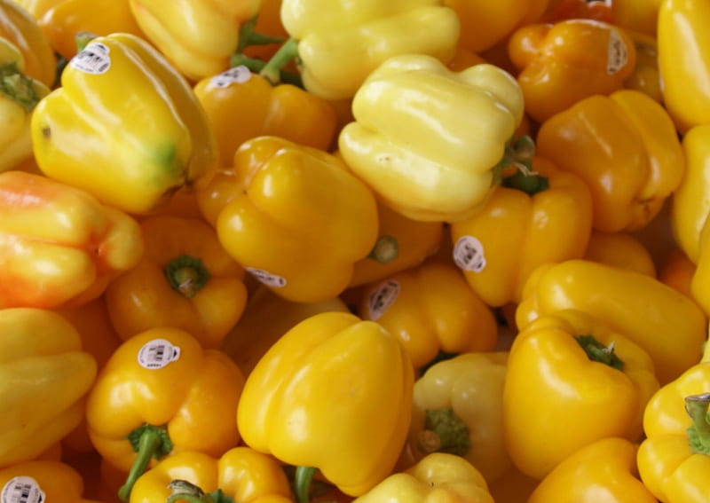 Yellow Peppers, Macro, Produce, Vegetables, Peppers, Market, Groceries, Food, HD wallpaper
