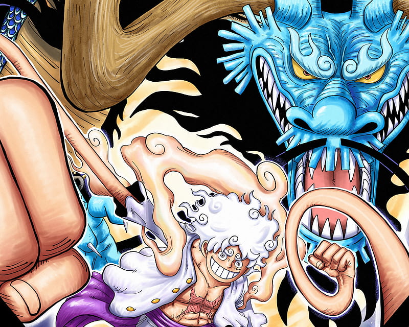 One Piece, Gear 5 (One Piece) , Monkey D. Luffy , Kaido (One Piece), HD wallpaper