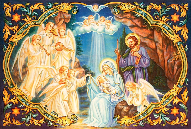 Nativity, christ, family, jesus, joseph, christmas, religion, mary, HD wallpaper