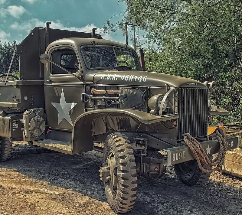 Truck, military, HD wallpaper