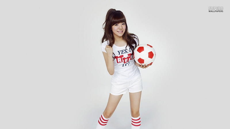 taeyeon, model, girl, volleyball, play, HD wallpaper
